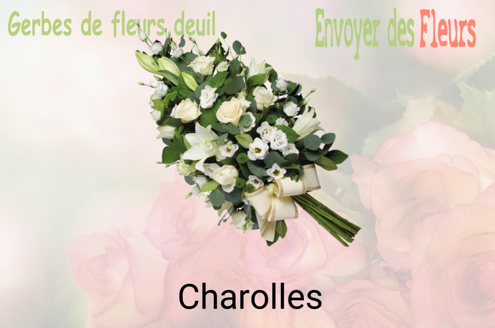 Gerbe de fleurs de deuil livrée à Charolles